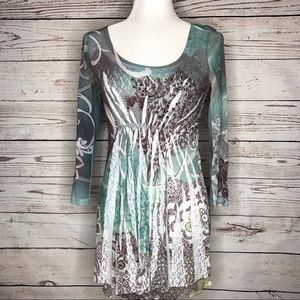 ❣️4 for $15❣️DressBarn Blouse Green & Brown | S